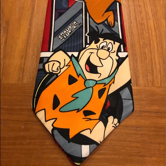 Vintage 1994 Lakeside Apparel Cartoon Network Neck Tie Flintstones Yogi Bear - Picture 1 of 13